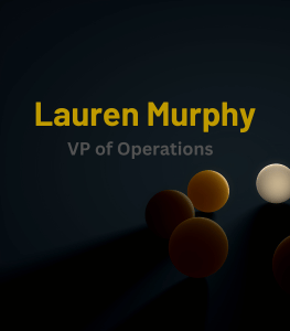 Dummy photo with saying Lauren Murphy VP Operations