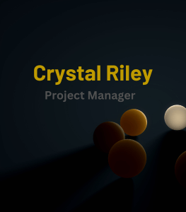 Dummy photo with saying Crystal Riley project manager
